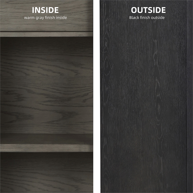 Signature Design by Ashley Lenston 2-Door Wood Accent Cabinet in Black/Warm Gray