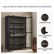 Signature Design by Ashley Lenston 2-Door Wood Accent Cabinet in Black/Warm Gray