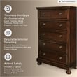 Ashley Furniture Porter 5-Drawer Traditional Wood Chest in Dark Brown