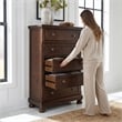 Ashley Furniture Porter 5-Drawer Traditional Wood Chest in Dark Brown