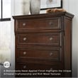 Ashley Furniture Porter 5-Drawer Traditional Wood Chest in Dark Brown