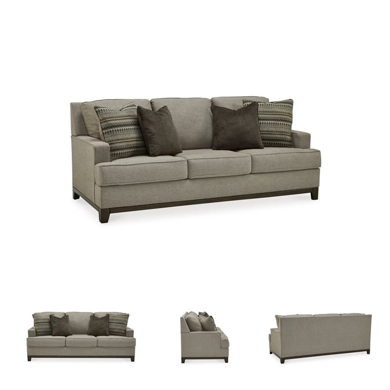 Signature Design by Ashley Kaywood Contemporary Fabric & Wood Sofa in Gray