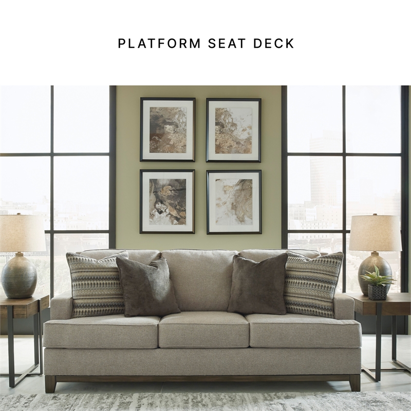 Signature Design by Ashley Kaywood Contemporary Fabric & Wood Sofa in Gray