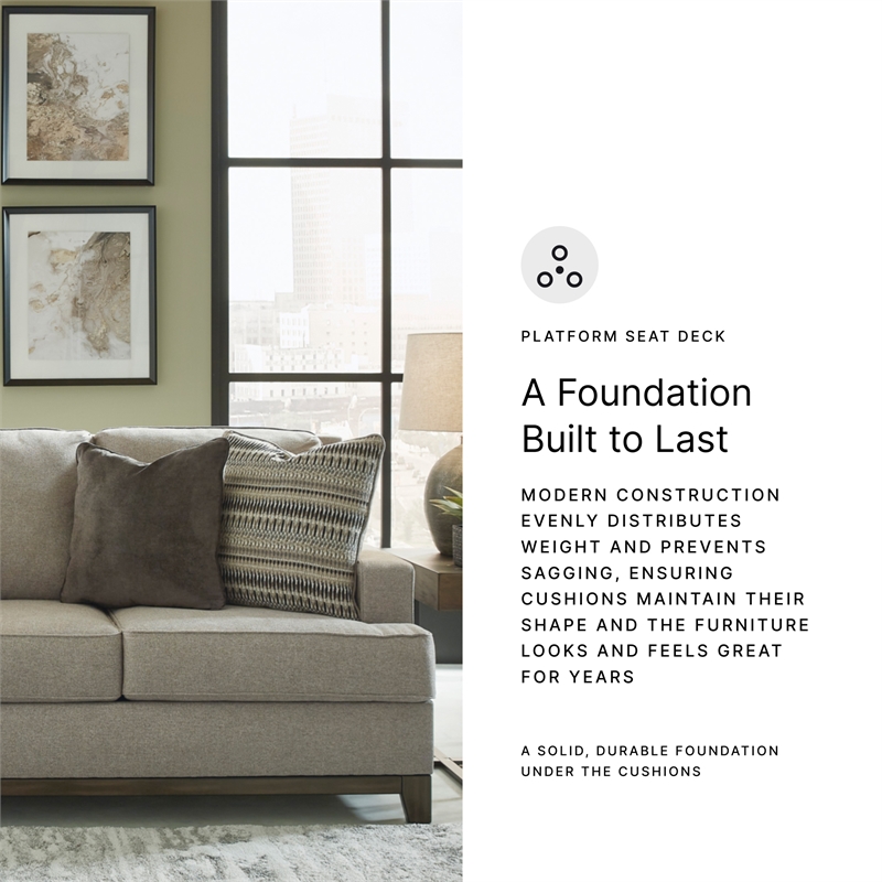 Signature Design by Ashley Kaywood Contemporary Fabric & Wood Sofa in Gray