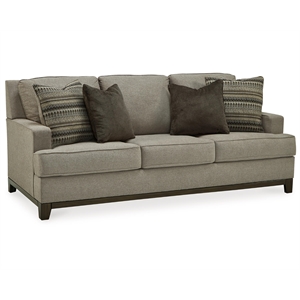 Signature Design by Ashley Kaywood Contemporary Fabric & Wood Sofa in Gray