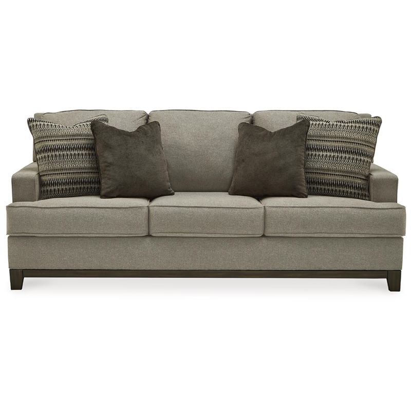 Signature Design by Ashley Kaywood Contemporary Fabric & Wood Sofa in Gray
