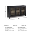Signature Design by Ashley Lenston 3-Door Wood Accent Cabinet in Black/Warm Gray