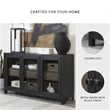 Signature Design by Ashley Lenston 3-Door Wood Accent Cabinet in Black/Warm Gray
