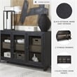 Signature Design by Ashley Lenston 3-Door Wood Accent Cabinet in Black/Warm Gray