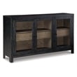 Signature Design by Ashley Lenston 3-Door Wood Accent Cabinet in Black/Warm Gray