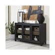 Signature Design by Ashley Lenston 3-Door Wood Accent Cabinet in Black/Warm Gray