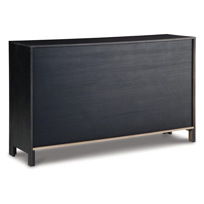 Signature Design by Ashley Lenston 3-Door Wood Accent Cabinet in Black/Warm Gray