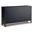 Signature Design by Ashley Lenston 3-Door Wood Accent Cabinet in Black/Warm Gray