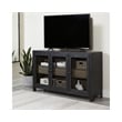 Signature Design by Ashley Lenston 3-Door Wood Accent Cabinet in Black/Warm Gray