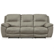 Ashley Furniture Next-Gen Gaucho Faux Leather Power Reclining Sofa in Light Gray