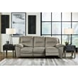 Ashley Furniture Next-Gen Gaucho Faux Leather Power Reclining Sofa in Light Gray