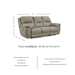 Ashley Furniture Next-Gen Gaucho Faux Leather Power Reclining Sofa in Light Gray