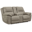 Ashley Furniture Next-Gen Gaucho Faux Leather Power Reclining Loveseat in Gray
