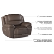 Ashley Furniture Dunleith Leather Zero Wall Recliner with Headrest in Dark Brown