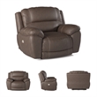 Ashley Furniture Dunleith Leather Zero Wall Recliner with Headrest in Dark Brown