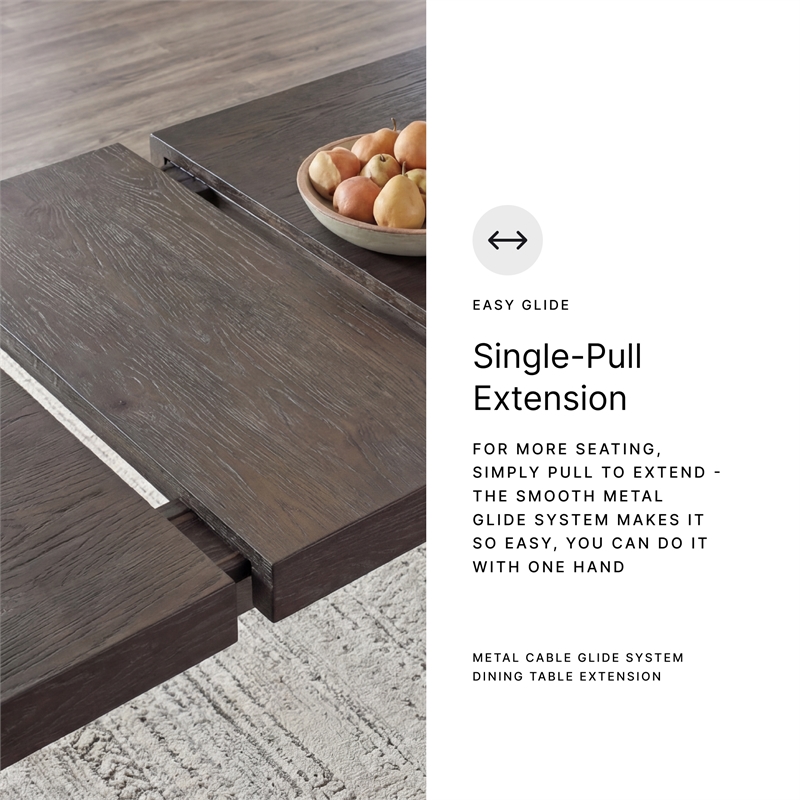 Ashley Furniture Burkhaus Rectangular Wood Dining Extension Table in Dark Brown