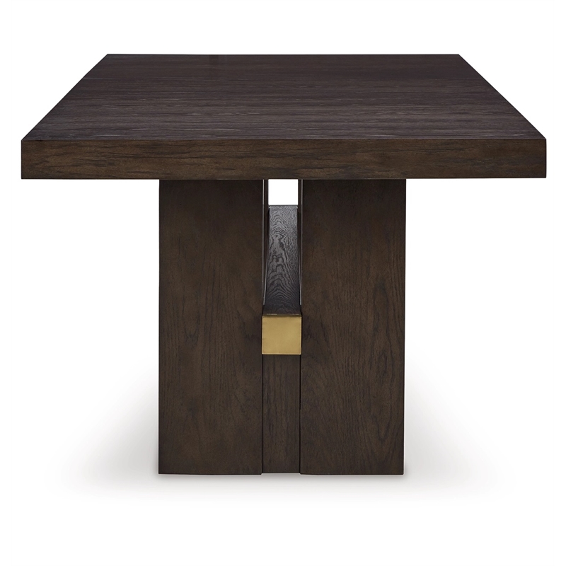 Ashley Furniture Burkhaus Rectangular Wood Dining Extension Table in Dark Brown