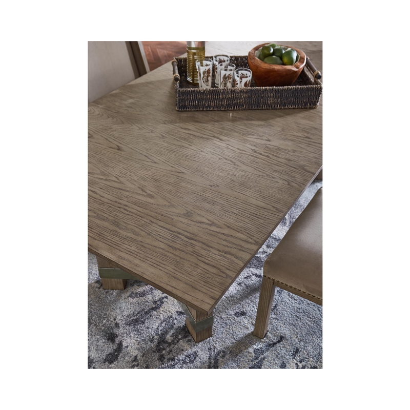 Signature Design by Ashley Chrestner Rectangular Wood Dining Table in Light Gray
