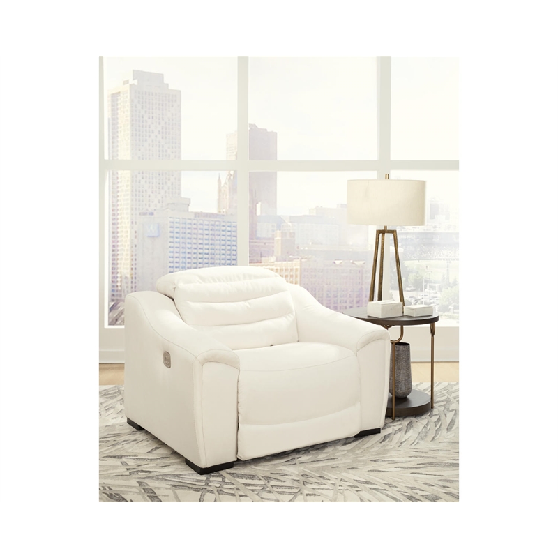 Signature Design by Ashley Next-Gen Gaucho Faux Leather Power Recliner in White