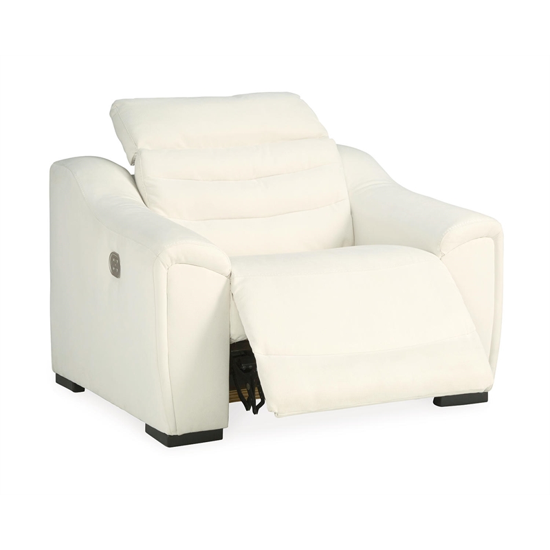 Signature Design by Ashley Next-Gen Gaucho Faux Leather Power Recliner in White
