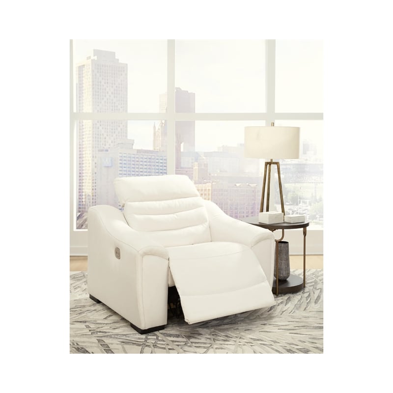 Signature Design by Ashley Next-Gen Gaucho Faux Leather Power Recliner in White