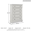 Ashley Furniture Robbinsdale 5-Drawer Wood Chest in Antiqued White