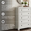 Ashley Furniture Robbinsdale 5-Drawer Wood Chest in Antiqued White