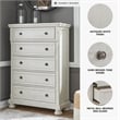 Ashley Furniture Robbinsdale 5-Drawer Wood Chest in Antiqued White