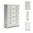 Ashley Furniture Robbinsdale 5-Drawer Wood Chest in Antiqued White