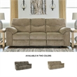 Signature Design by Ashley Alphons Fabric Reclining Sofa in Light Brown