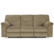 Signature Design by Ashley Alphons Fabric Reclining Sofa in Light Brown