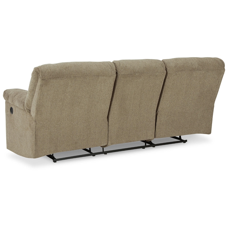 Signature Design by Ashley Alphons Fabric Reclining Sofa in Light Brown