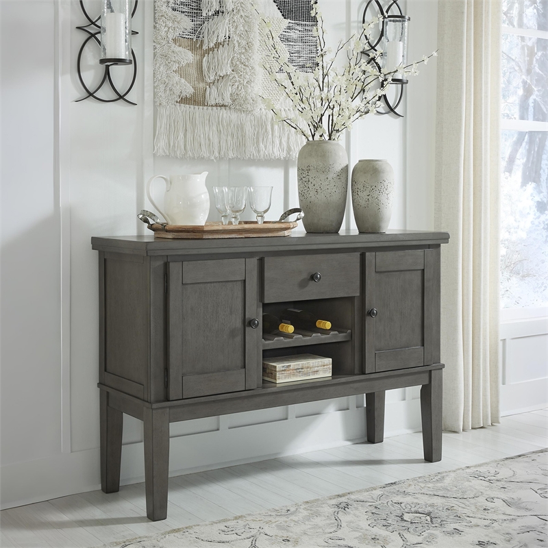 Signature Design by Ashley Hallanden Wood Dining Server in Antiqued Gray