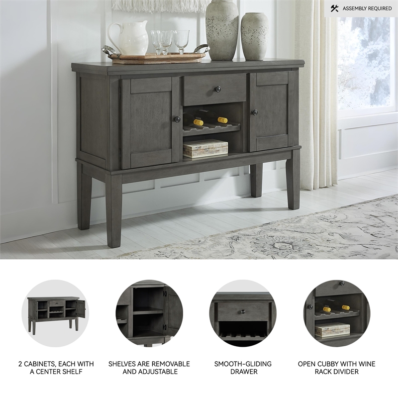 Signature Design by Ashley Hallanden Wood Dining Server in Antiqued Gray