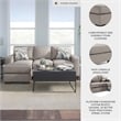 Signature Design by Ashley Greaves Fabric & Wood Sofa Chaise in Stone Light Gray
