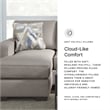 Signature Design by Ashley Greaves Fabric & Wood Sofa Chaise in Stone Light Gray