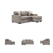 Signature Design by Ashley Greaves Fabric & Wood Sofa Chaise in Stone Light Gray