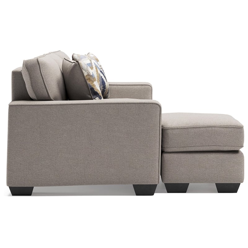 Signature Design by Ashley Greaves Fabric & Wood Sofa Chaise in Stone Light Gray