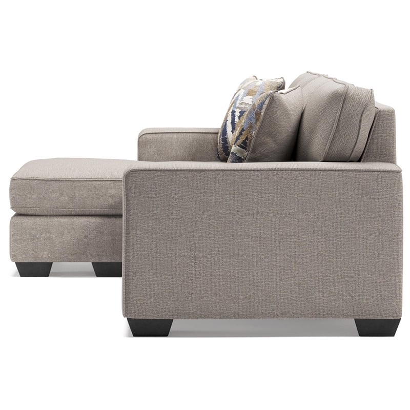 Signature Design by Ashley Greaves Fabric & Wood Sofa Chaise in Stone Light Gray