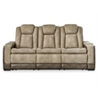 Ashley Furniture Next-Gen DuraPella Faux Leather Power Reclining Sofa in Brown