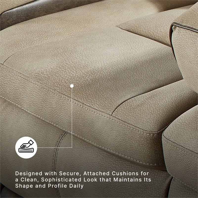 Ashley Furniture Next-Gen DuraPella Faux Leather Power Reclining Sofa in Brown