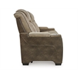Ashley Furniture Next-Gen DuraPella Faux Leather Power Reclining Sofa in Brown