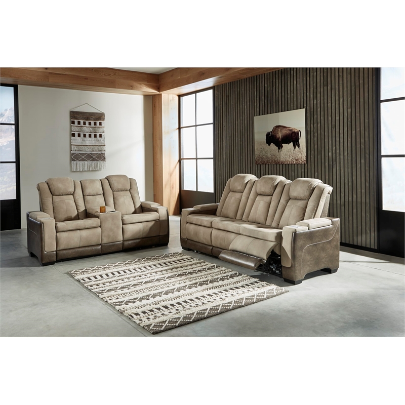 Ashley Furniture Next-Gen DuraPella Faux Leather Reclining Loveseat in Brown