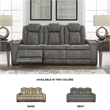 Ashley Furniture Next-Gen DuraPella Faux Leather Power Reclining Sofa in Gray