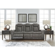 Ashley Furniture Next-Gen DuraPella Faux Leather Power Reclining Sofa in Gray